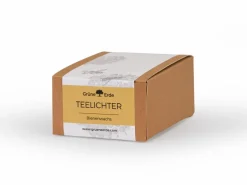 Grüne Erde 12 Teelichter aus Bienenwachs, ohne Duft, 1 Glaseinsatz