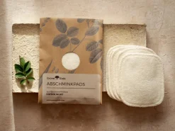 Grüne Erde Abschminkpads, 5 Stück im Set, 100 % Baumwolle, Frottee, GOTS