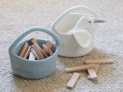 Grüne Erde Aufbewahrungskorb aus Filz groß, , ø 18 cm H 12 cm, 100 % Schurwolle (Schaf)