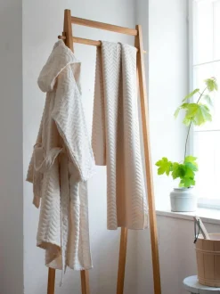 Grüne Erde Bademantel Herren, raute natur, S/M, 100 % Baumwolle, GOTS