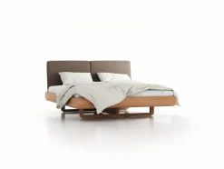 Grüne Erde Bett Almara, 180 x 200 cm, mit Überzug Wollstoff Tano Natur (79),