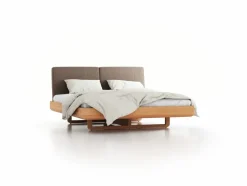 Grüne Erde Bett Almara, 180 x 200 cm, mit Überzug Wollstoff Tano Natur (79),