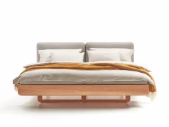 Grüne Erde Bett Almara, 180 x 200 cm, mit Überzug Wollstoff Tano Natur (79),