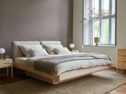 Grüne Erde Bett Almara, 180 x 200 cm, mit Überzug Wollstoff Tano Natur (79),