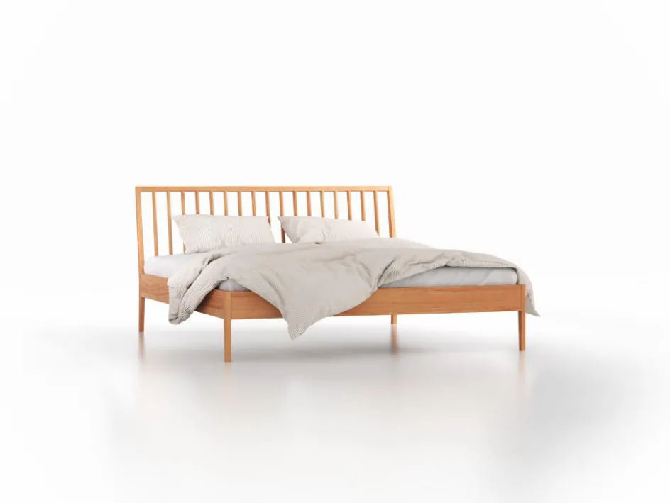 Grüne Erde Bett Almeno mit Sprossen - Betthaupt vertikal, 180 x 200 cm,