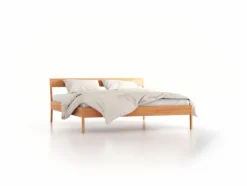 Grüne Erde Bett Almeno mit Steg - Betthaupt, 180 x 200, Buche
