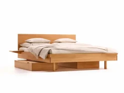 Grüne Erde Bett Tesoro mit Holzbetthaupt, 180 x 200 cm,