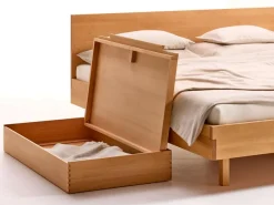 Grüne Erde Bett Tesoro mit Holzbetthaupt, 180 x 200 cm,