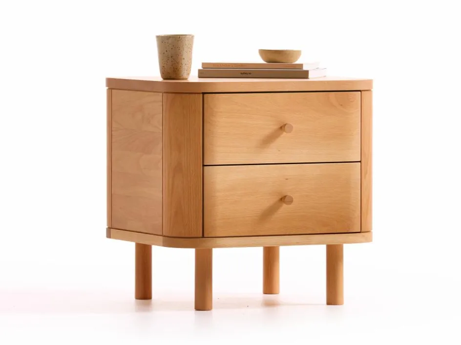 Grüne Erde Bettkästchen Tonda, B45,2 x T 44,3 x H 45 cm, 2 Laden,