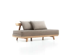 Grüne Erde Bettsofa Doppio 160x200 cm inkl. 2 Kissen (80x55 cm) mit Bezug, Wollstoff Tano Natur (79),