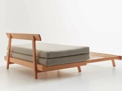 Grüne Erde Bettsofa Doppio 160x200 cm inkl. 2 Kissen (80x55 cm) mit Bezug, Wollstoff Tano Natur (79),