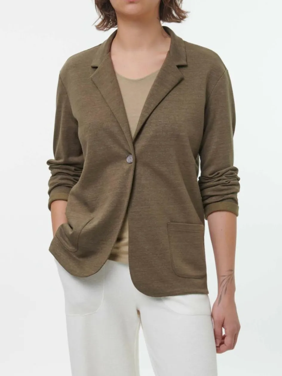 Grüne Erde Blazer aus Bio Leinen/Baumwolle, , 44, GOTS