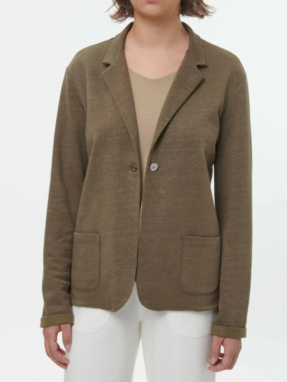 Grüne Erde Blazer aus Bio Leinen/Baumwolle, , 44, GOTS