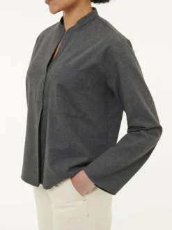 Grüne Erde Bluse aus Bio-Baumwolle, 02 anthrazit melange, 38, GOTS