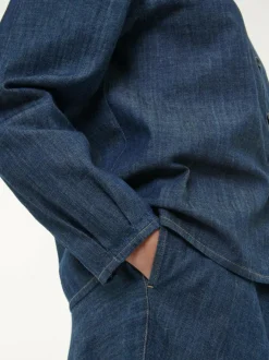 Grüne Erde Bluse aus Bio-Baumwolle, 36 dark denim, 38, GOTS