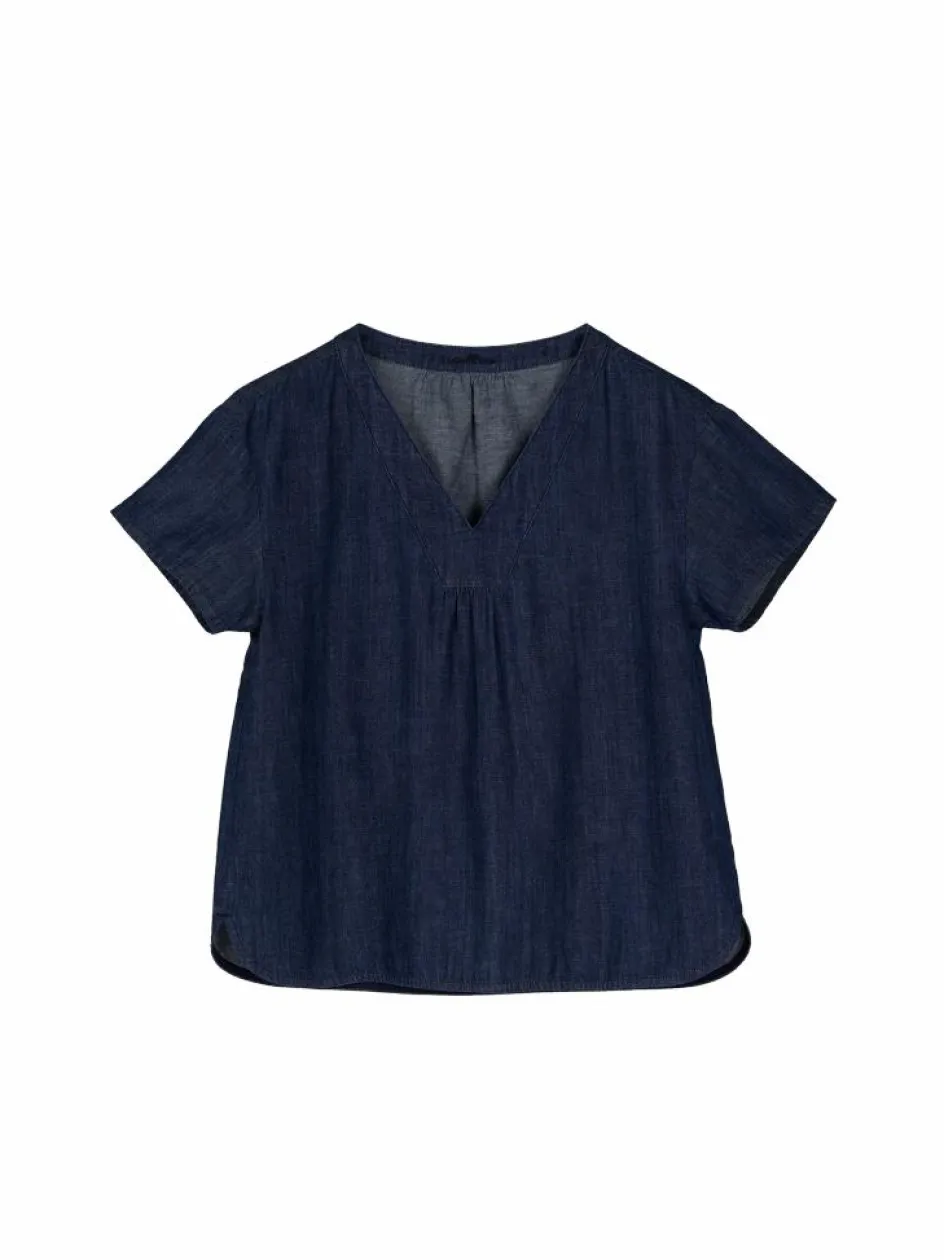 Grüne Erde Bluse aus Bio-Baumwolle, 36 dark denim, 38, GOTS