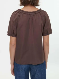 Grüne Erde Bluse aus Bio-Baumwolle, 95 kakao, S, GOTS