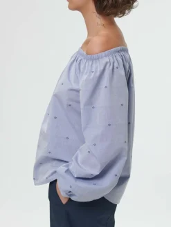 Grüne Erde Bluse aus Bio-Baumwolle, 88 vintage-tupfen, 38, GOTS