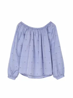 Grüne Erde Bluse aus Bio-Baumwolle, 88 vintage-tupfen, 38, GOTS