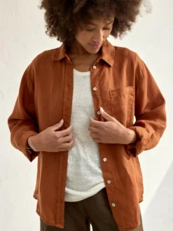 Grüne Erde Bluse aus Bio-Leinen, , 38, GOTS