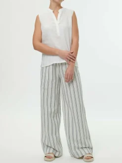 Grüne Erde Bluse aus Bio-Leinen, 11 weiß, 38, GOTS