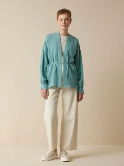 Grüne Erde Blusenjacke aus Bio-Baumwolle, 29 tourmaline, 38, GOTS