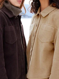 Grüne Erde Blusenjacke Cord aus Bio-Baumwolle, , 38, GOTS