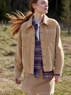 Grüne Erde Blusenjacke Cord aus Bio-Baumwolle, , 38, GOTS