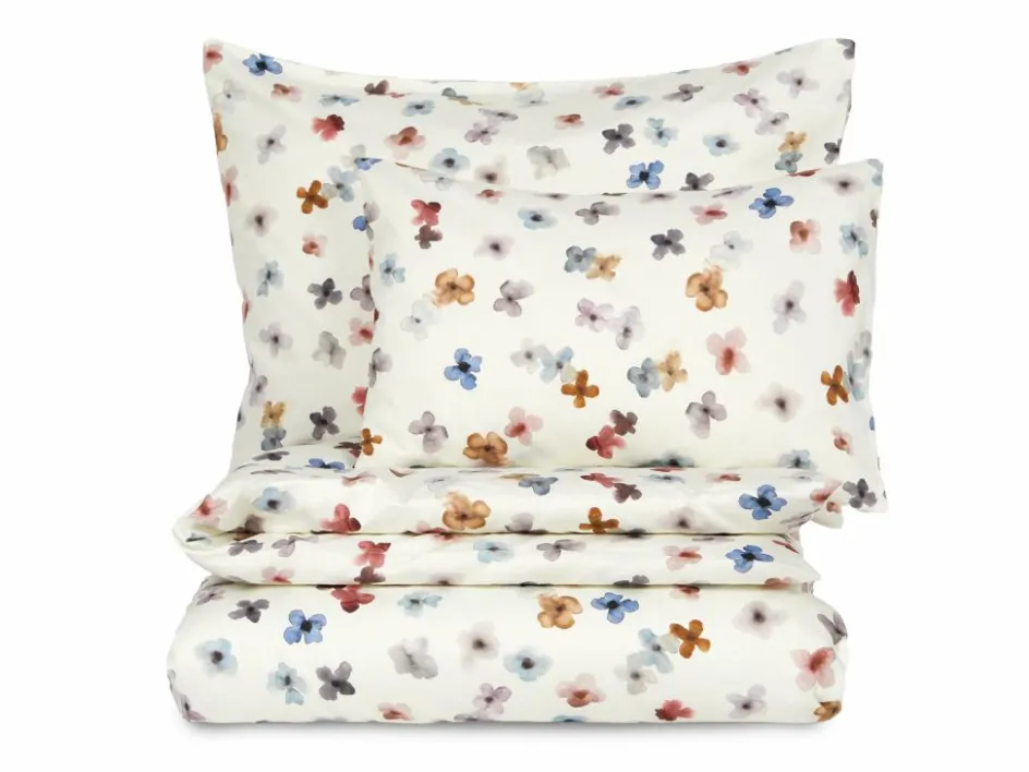 Grüne Erde Deckenüberzug ELODIE, aquarell, 140 x 200 cm, 100 % Baumwolle, Satin, GOTS