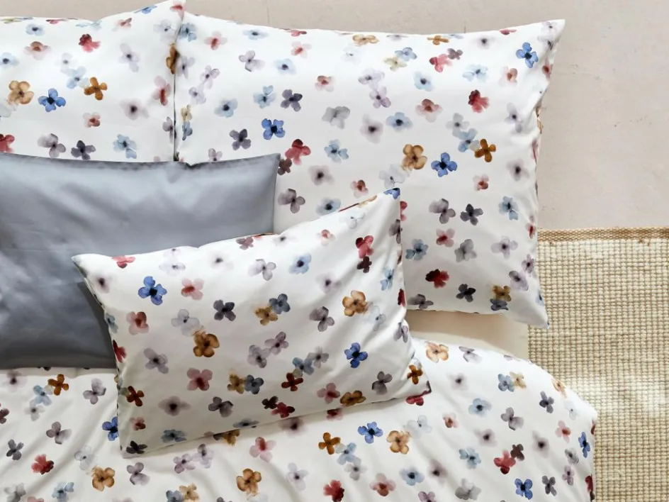 Grüne Erde Deckenüberzug ELODIE, aquarell, 140 x 200 cm, 100 % Baumwolle, Satin, GOTS