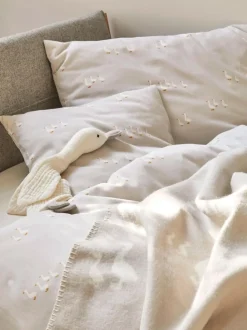 Kinder Grüne Erde Deckenüberzug FREDERIK, sand, 80 x 80 cm, 100 % Baumwolle, Satin, GOTS