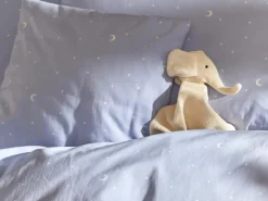 Kinder Grüne Erde Deckenüberzug LUNA, himmelblau, 80 x 80 cm, 100 % Baumwolle, Satin, GOTS