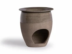 Grüne Erde Duftlampe aus Basalt, H 13 cm, ø 12 cm