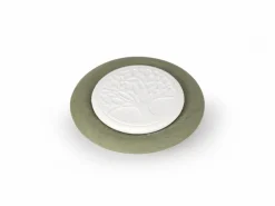 Grüne Erde Duftstein aus Keramik mit Motiv Baum des Lebens, lorbeer, ø 8 cm, H 2 cm