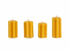 Grüne Erde 4er-Set Adventkranzkerzen aus Bienenwachs, Sternenform, ø 4,5 cm