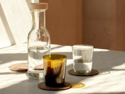 Grüne Erde 4er-Set mundgeblasenes Trinkglas aus Recycling Weinflaschen,