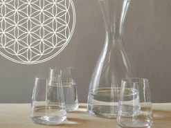 Grüne Erde 6er-Set Wasser- & Saftglas Blume des Lebens, H 10 cm, ø 8,5 cm, 380 ml