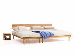 Grüne Erde Familienbett Jukai Pur, mit Stegbetthaupt, inkl. Lattenrost, 250 x 200 cm,