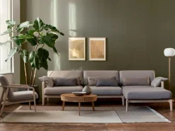 Grüne Erde Fauteuil Ketil, Wollstoff Tano Natur Dunkel (81),