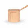 Grüne Erde Gewürzdose mit Löffel, Erle natur, H 5 cm ø 5,5 cm