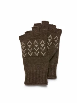 Grüne Erde Handschuhe aus Yakwolle, 67 espresso, one size