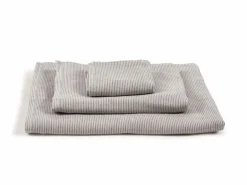 Grüne Erde Handtuch, graphit gestreift, 50 x 100 cm, 100 % Baumwolle, GOTS