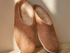 Grüne Erde Hausschuh Amale, , Größe 38/39, 100 % Schurwolle (Schaf) mit pflanzlich gegerbter Ledersohle