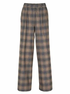 Grüne Erde Hose aus Bio-Baumwolle, 60 karo anthrazit/nougat, 38, GOTS