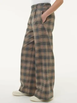 Grüne Erde Hose aus Bio-Baumwolle, 60 karo anthrazit/nougat, 38, GOTS