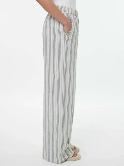 Grüne Erde Hose aus Bio-Leinen und Baumwolle, 60 multistreif grün, 38, GOTS