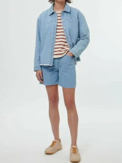 Grüne Erde Jeansjacke aus Bio-Baumwolle, 34 light blue denim, 38, GOTS