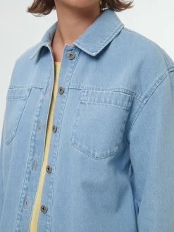 Grüne Erde Jeansjacke aus Bio-Baumwolle, 34 light blue denim, 38, GOTS