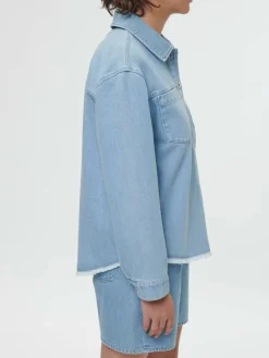 Grüne Erde Jeansjacke aus Bio-Baumwolle, 34 light blue denim, 36, GOTS