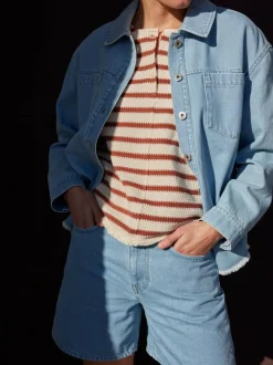 Grüne Erde Jeansjacke aus Bio-Baumwolle, 34 light blue denim, 36, GOTS